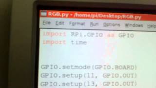 Raspberry Pi (Model B) Basic GPIO Python code to flash an RGB LED