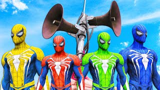 Spider-Man Universe | Spider-Man & Green Spiderman & Yellow Spiderman & Blue Spiderman VS Siren Head