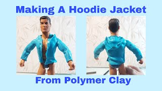 Making a Hooded Fleece / Tracksuit Jacket/ Hoodie from  Polymer Clay Statue Clothing Tutorial