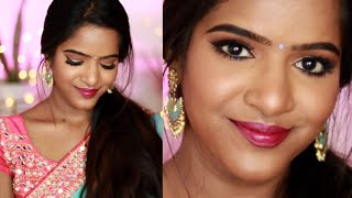 Diwali Makeup Tutorial 2020#Look11-Simple Sparkle Eyes Festive Makeup - Tamil