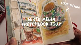 MIXED MEDIA Sketchbook Tour | Silent and calm, chatty page turning options