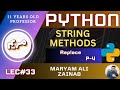 Python String Replace Method [Lec#33]