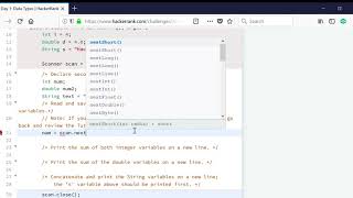 Day 1: Data Types | JAVA | HackerRank