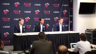 Miami Heat Head Coach Erik Spoelstra introduces brothers Goran and Zoran Dragic