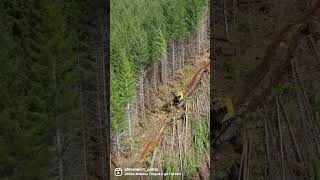 TimberMax T20 on Deere 959M winching a Tigercat LX830D #deere #papemachinery #forestry #timbermax