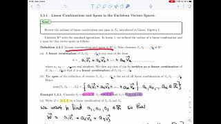 Linear Algebra 2 - 1.3.2 - Linear Combinations and Spans in a General Vector Space (Video 1)
