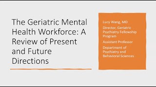 The Geriatric Mental Health Workforce: A Review of Present and Future Directions