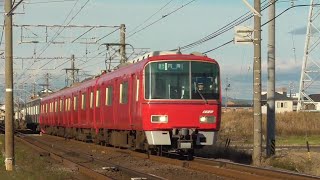 [夕日×赤い電車]名鉄3516F+3167F 1570Aﾚ急行内海 大山寺駅～徳重・名古屋芸大駅間