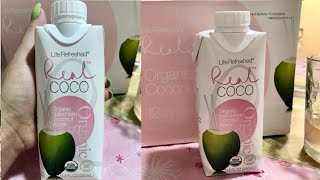 coconut juiceน้ำมะพร้าวสีชมพูแปลกดีส่งตรงจากไทย น้ำมะพร้าวน้ำหอมโดยธรรมชาติUSDAออร์แกนิก ต่อเมนูแชบๆ