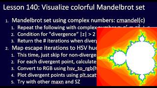 Python Challenge for ALL, Lesson 140: Visualize colorful Mandelbrot set