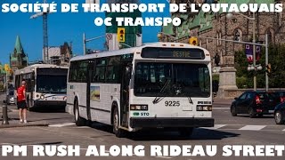 Société de Transport de L'Outaouais/OC Transpo: PM Rush along Rideau Street [HD]