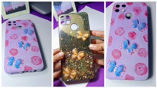 Decorate your old phone cover🤗/Phone cover painting/Reuse old phone cover @artsandcraftsbynowshin