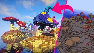 Amazing Mushroom Island Transformation! - Minecraft Build Timelapse [Download]