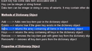 Dictionary Object in QTP with Example
