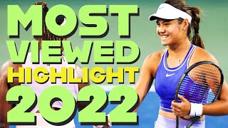 Top 10 Most Viewed Highlights of WTA tennis channel (2022)