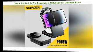 Essager 3 in 1 Magnetic 15W Wireless Charger Stand For iPhone 15 Pro Max Airpods Apple Watch Ph