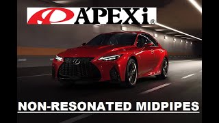 Lexus IS 500 Apexi Non-Resonated Midpipe Exhaust Compilation