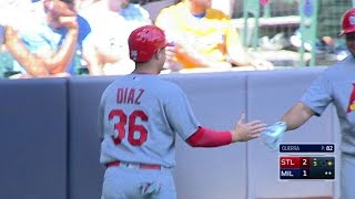 STL@MIL: Diaz scores from first on Piscotty single