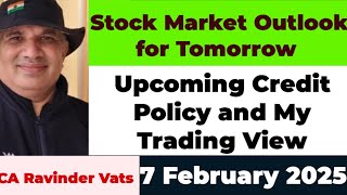 Stock market Outlook for Tomorrow and View on credit policy by CA Ravinder Vats