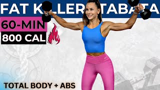 60-MIN FAT KILLER TOTAL BODY TABATA WORKOUT (develop strength, build lean muscle, lose fat + abs)