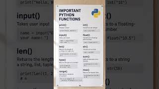 Top 10 Most Important Python Functions You Must Know! 🚀 | Python Tutorial for Beginners