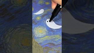 Painting ghosts on the starry night by van gogh! 👻
