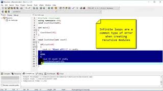 C++ Count Down using Recursive Procedure
