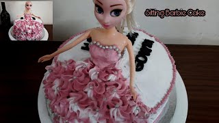 Sitting Barbie Cake recipe // Blueberry Vanilla Flavoured//Girl Birthday Cake Recipe/Delicious 😋
