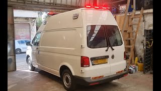 התקנת גשר לדים ופליקרים לאמבולנס VW TRANSPORTER 2024