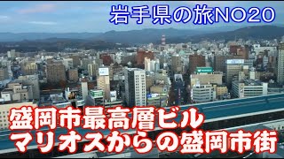 盛岡市最高層ビルマリオス展望台から盛岡中心部一望