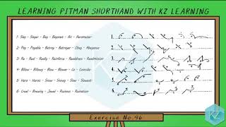 Pitman Shorthand - Exercise No.96 Dictation (30 WPM) - KZ Learning