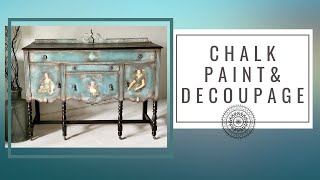 Chalk Painting Furniture with Decoupage and Saltwash texture