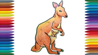 How to Draw a Kangaroo? | easy drawing | colorful drawing |