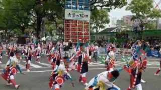 2014年　高知　よさこい祭り　祝、銀賞　『帯屋町筋』　全国大会・後夜祭　Yosakoi Festival in Kochi 2014, Japan