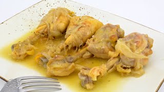 Muslos de pollo con salsa de cebolla - Recetas de Javier Romero - como hacer muslos de pollo