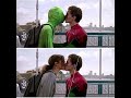 tom holland and zendaya kiss behind the scenes of spider man far from home shorts