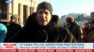 Coverage of "Freedom Convoy" demonstrations as Ottawa police arrest protesters | WATCH