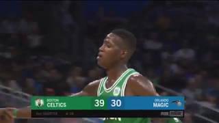 Terry Rozier Goes High For Defensive Rebound, Pulls Up For Jumper