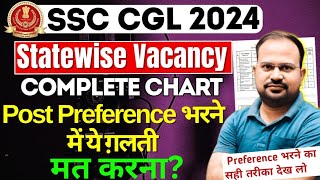 SSC CGL 2024 | statewise vacancy chart | post preference भरने का सही तरीका | how to fill preference