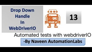 DropDown Handle in WebDriverIO - Part - 13