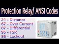 Protection Relay| ANSI Codes used in Relays