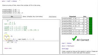 Codingbat - arrayCount9 (Java)