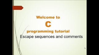 C Programming Tutorial || Escape Sequences || Comments || TechEnzine