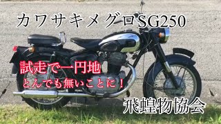 古バイク　カワサキメグロSG250 ヘッドボルト増し締め、再試走で一円地　飛蝗物協会（再編)