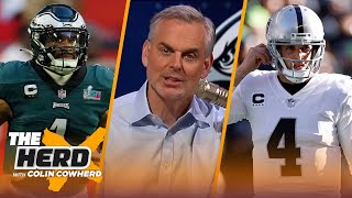 Jalen Hurts to have extension talks but 'not today,' Derek Carr will help new team | NFL | THE HERD