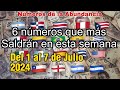 6 números de la suerte para esta semana del 1 al 7 de julio 2024 🍀 números para hoy 🍀💰