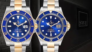 Rolex Submariner Blue Dial Steel Yellow Gold Mens Watch 16613 vs116613 Comparison | SwissWatchExpo