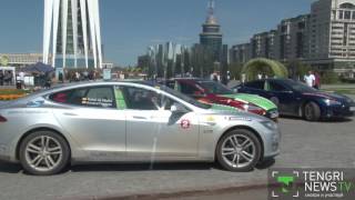 Международная автоколонна из 9 Tesla прибыла в Астану