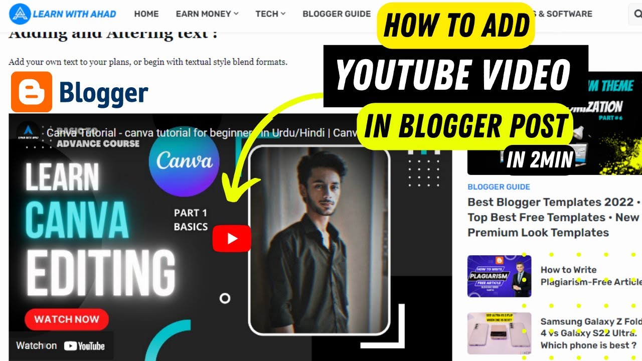 Best Way To Add YouTube Video In Blogger | How To Embed YouTube Video ...