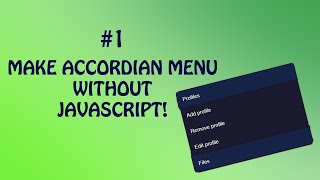 Dropdown menu using pure HTML and CSS | NO JAVASCRIPT!!